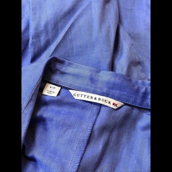 Cutter & Buck Shirt Small Womens Blue 100% Cotton Long Sleeve Woven Twill - Picture 6 of 9